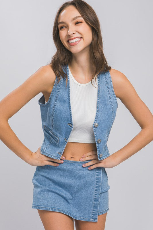 Leni Vest Blue Denim