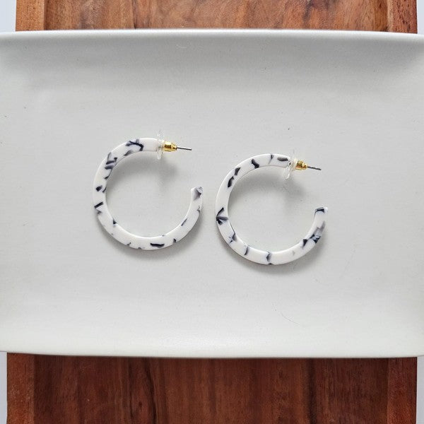 Marble Hoop Earrings