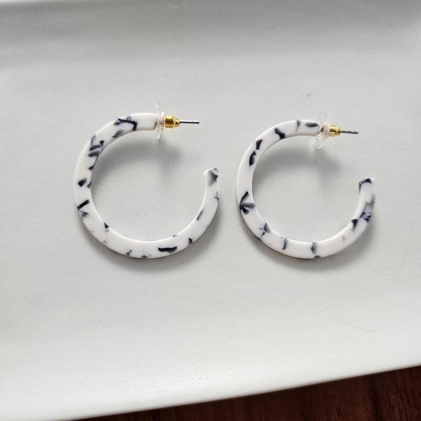 Marble Hoop Earrings