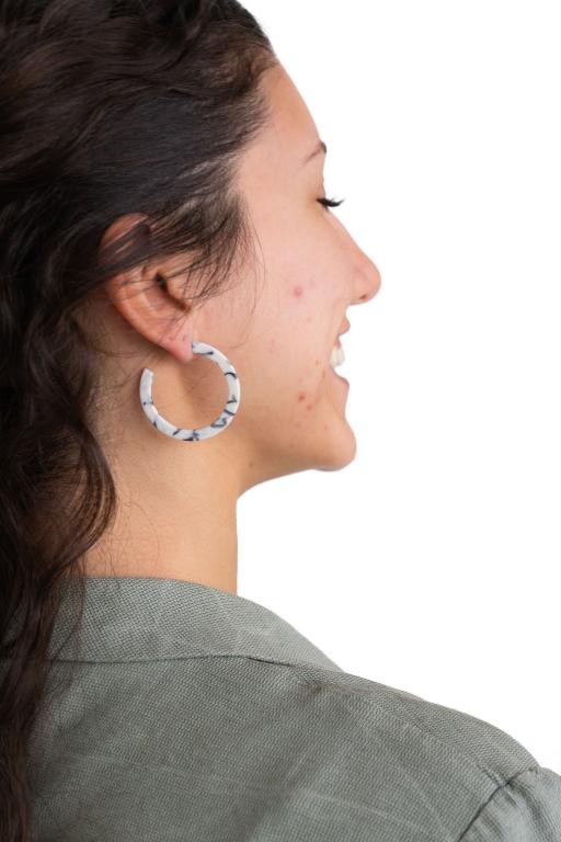 Marble Hoop Earrings