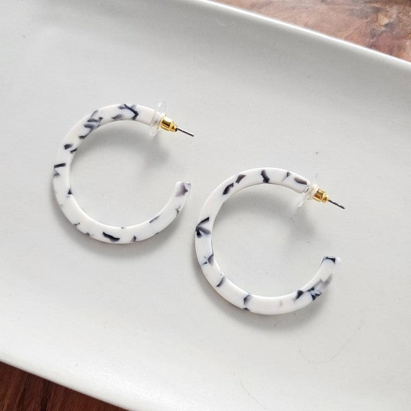 Marble Hoop Earrings