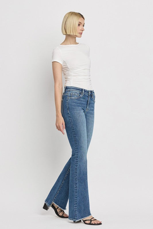 Crate High Rise Slant Hem Flare Jeans