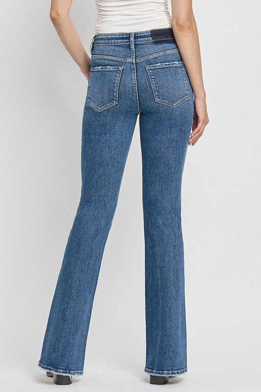 Crate High Rise Slant Hem Flare Jeans