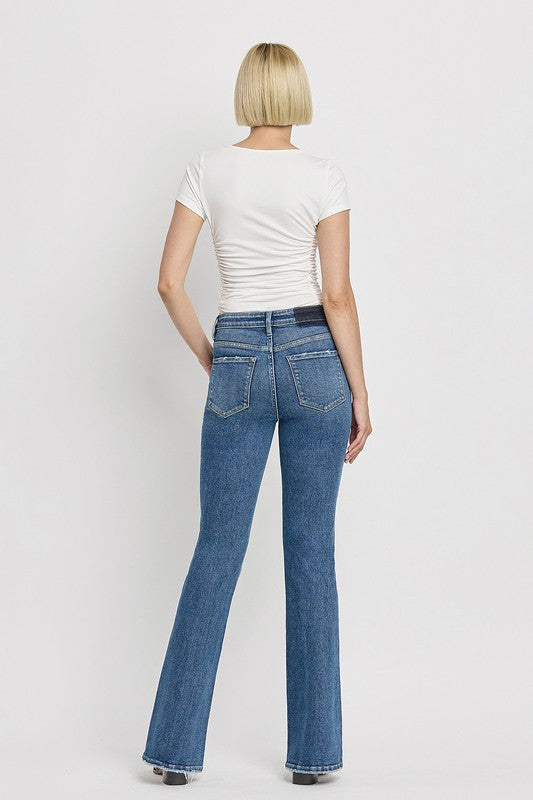 Crate High Rise Slant Hem Flare Jeans