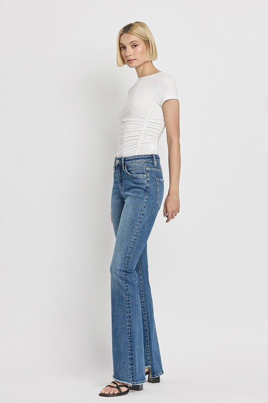 Crate High Rise Slant Hem Flare Jeans