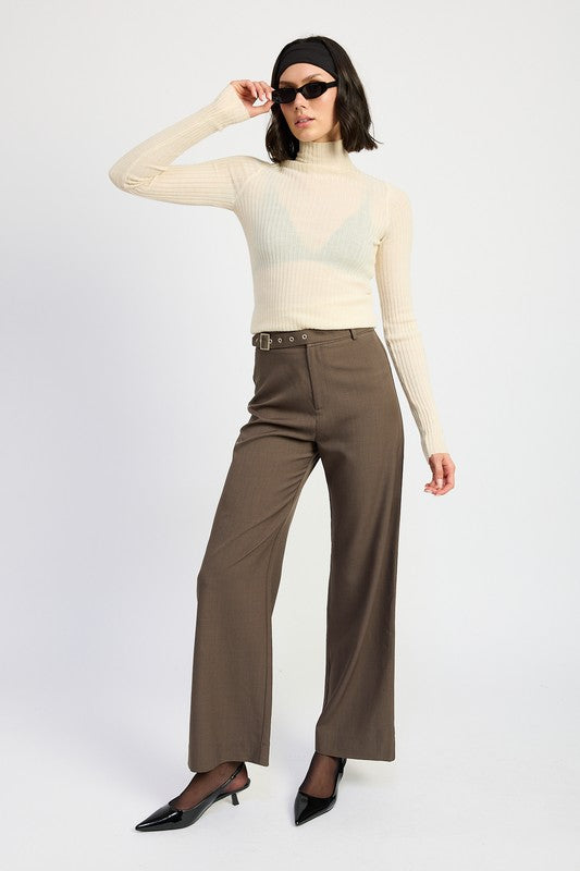 TROUSER PANTS WTIH ADJUSTABLE WAIST BAND BUCKLE