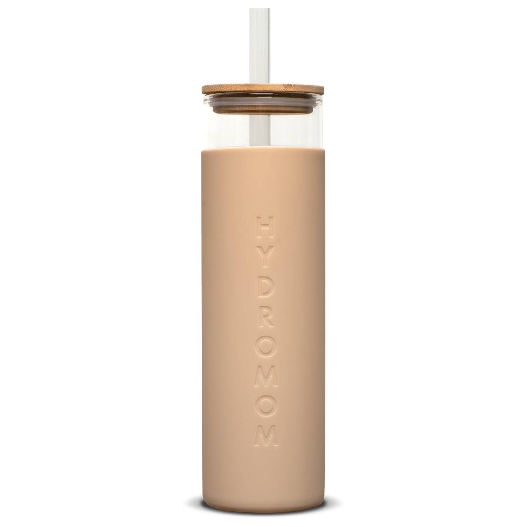 Hydromom Quencher Glass Bottle with Silicone Sleeve
