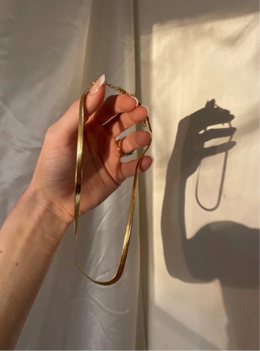 Gold Herringbone Chain Hazelry