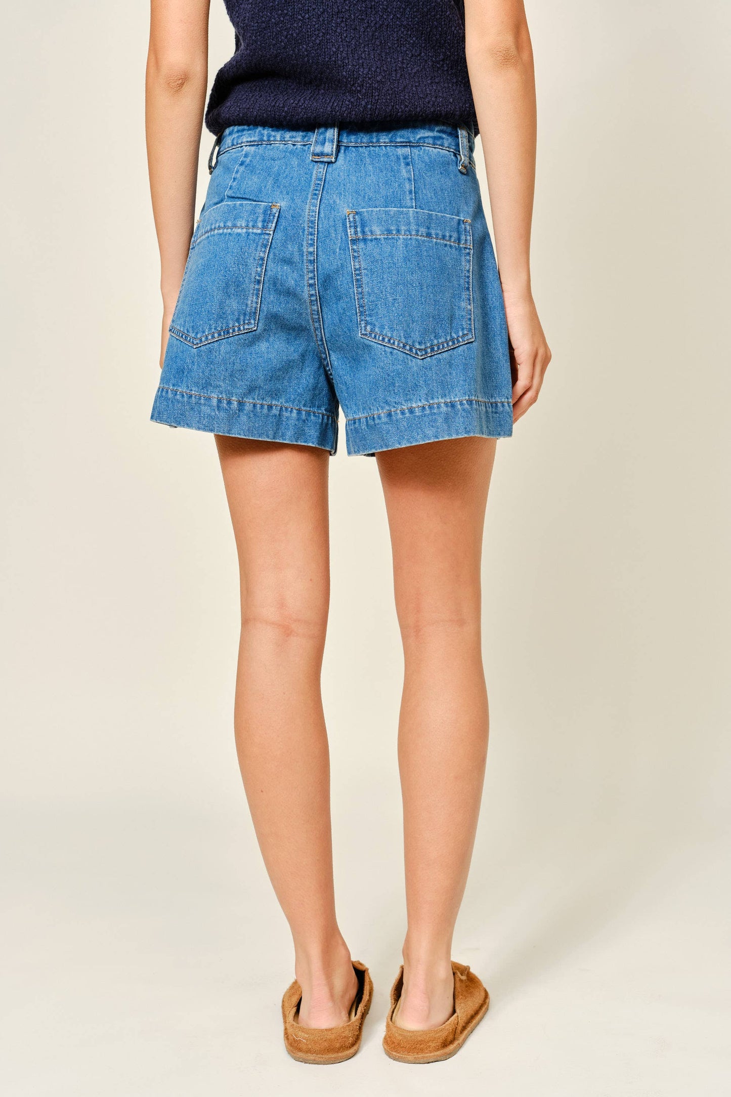 Oceane Mid Rise Denim Shorts
