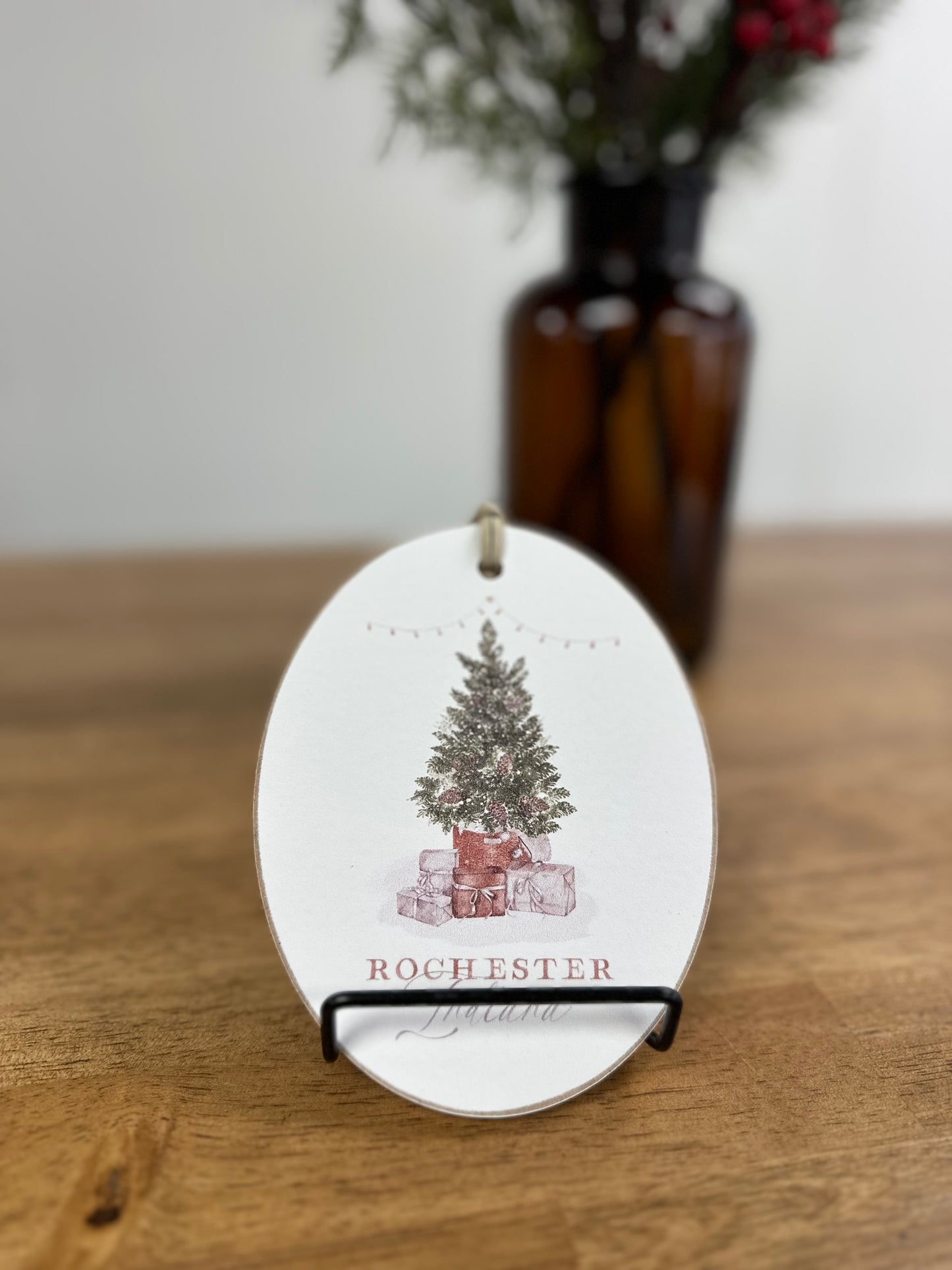 Rochester, Indiana Wooden Ornament