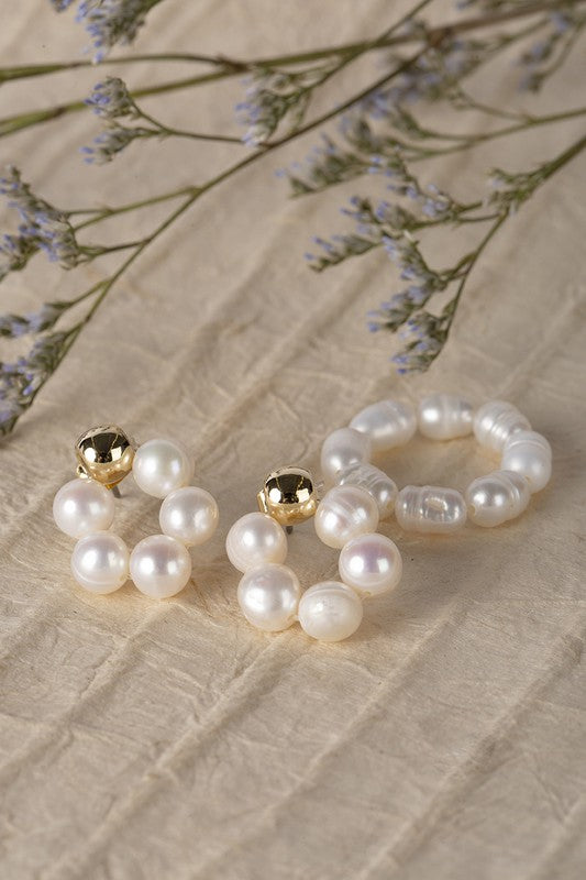 Pearls Ring & Earring Set