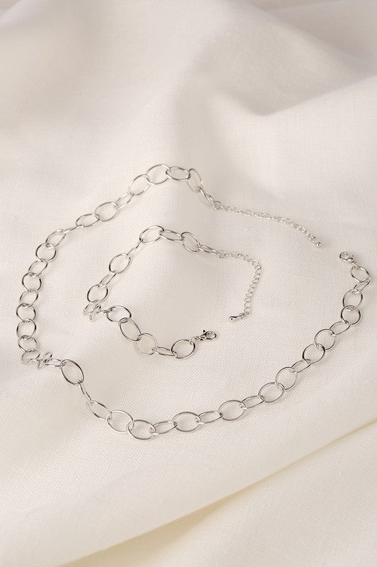 Lola Chain Silver Bracelet & Necklace Set