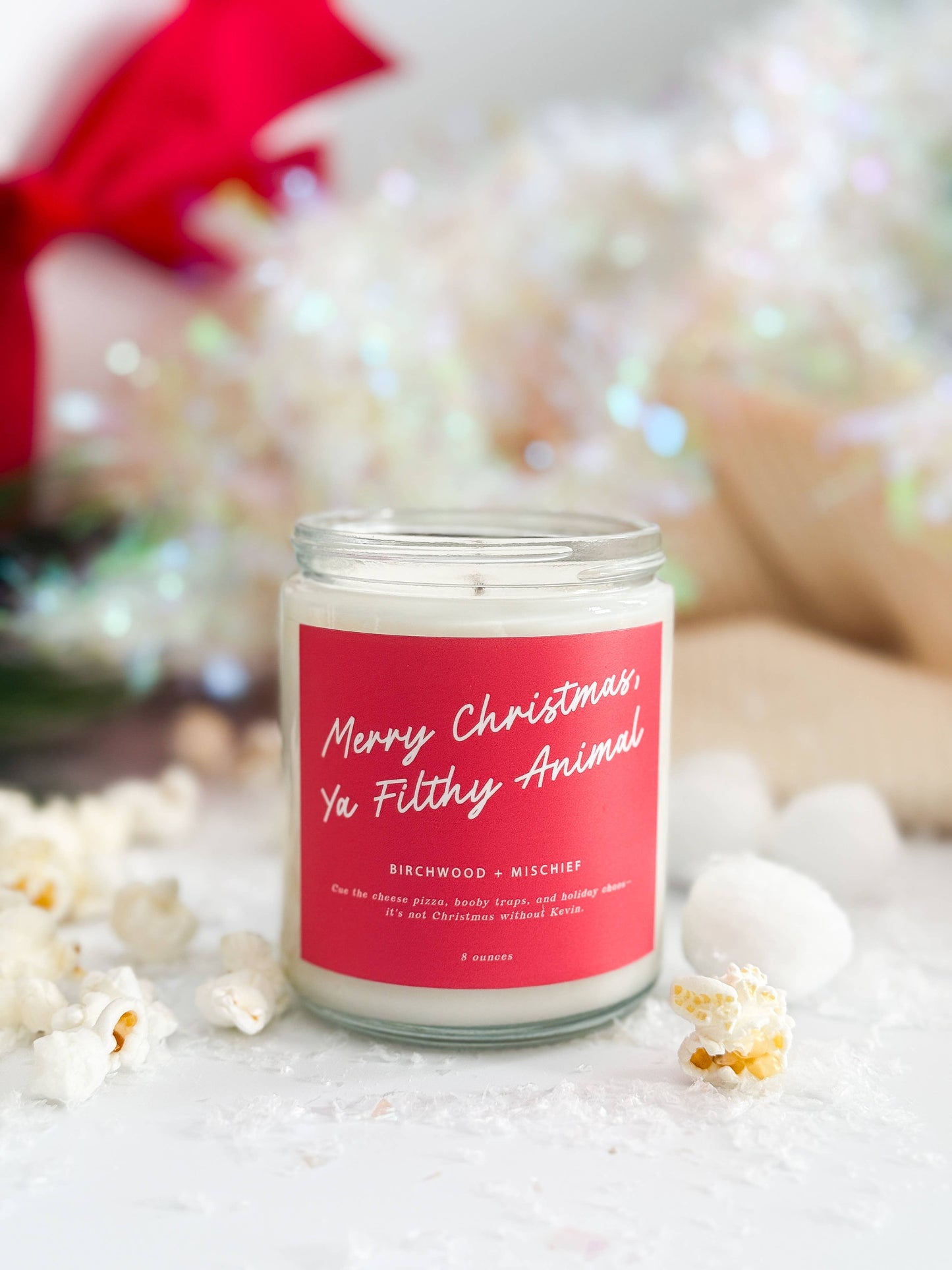 Merry Christmas Ya Filthy Animal Candle 8 oz. 